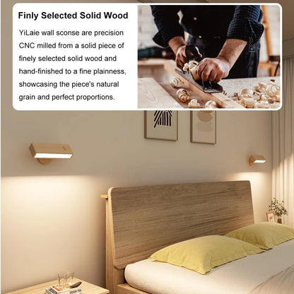 Cordless Wood Wall Sconce