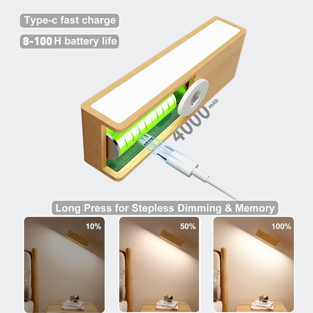 Cordless Wood Wall Sconce