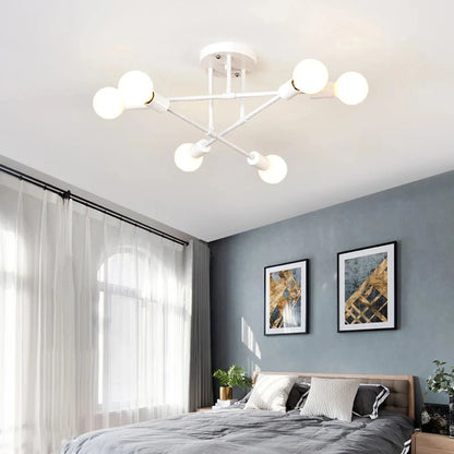 Gold Molecule Semi Flush Ceiling Light