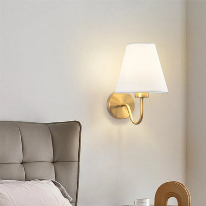 Gold Curved Arm Wall Sconce