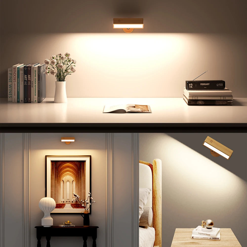 Cordless Wood Wall Sconce