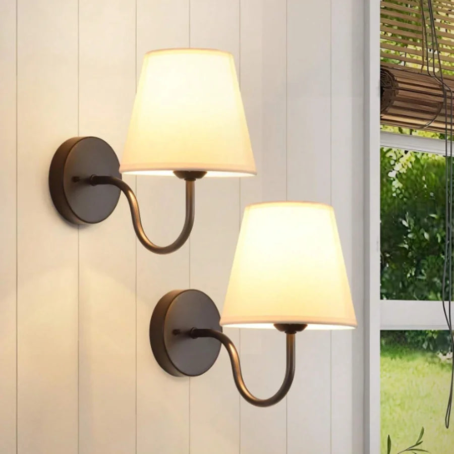 Gold Curved Arm Wall Sconce