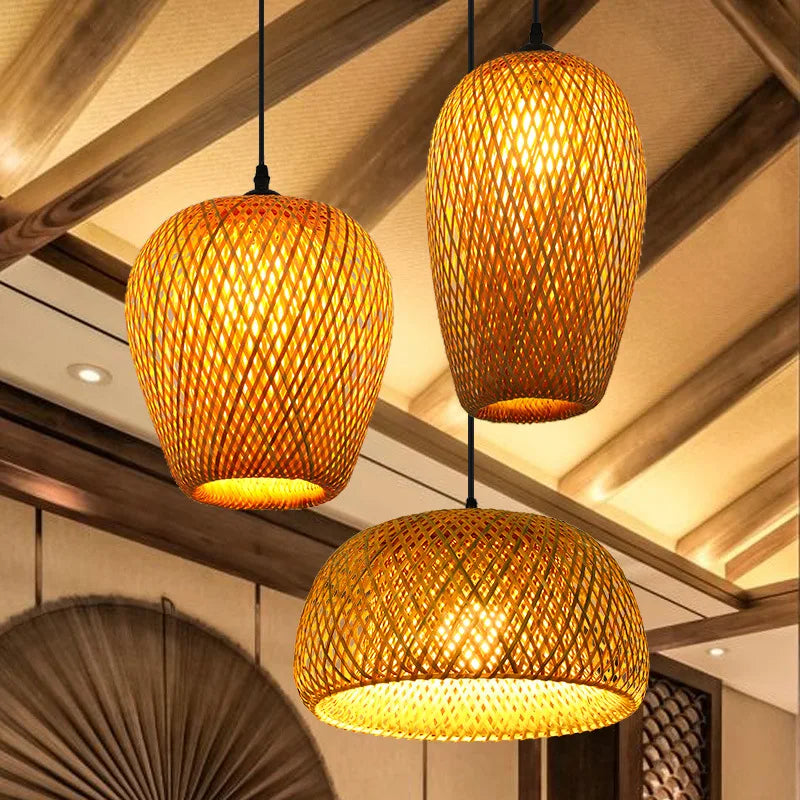Woven Rattan Pendant Light