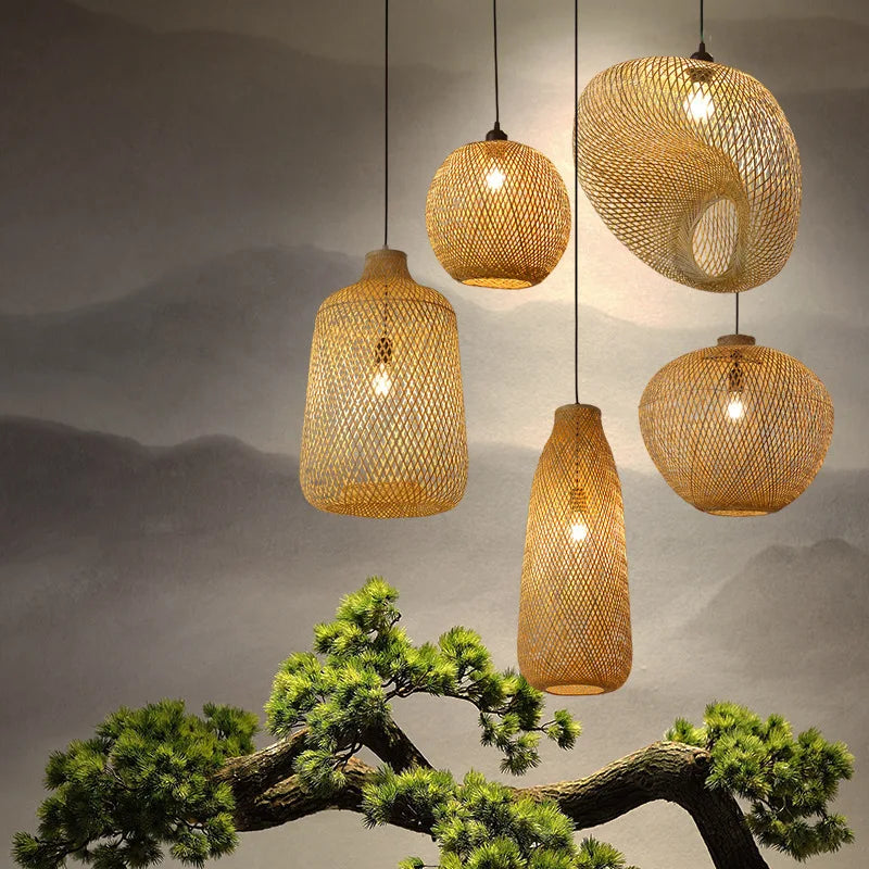 Woven Rattan Pendant Light