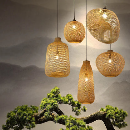 Woven Rattan Pendant Light