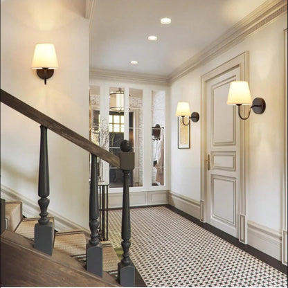 Gold Curved Arm Wall Sconce