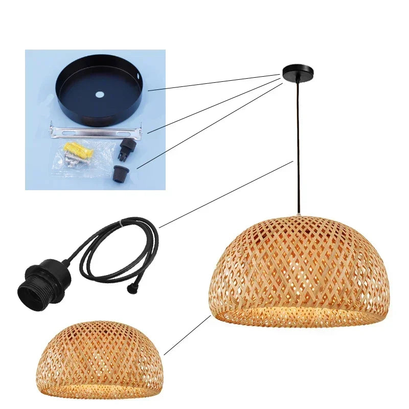 Woven Rattan Pendant Light