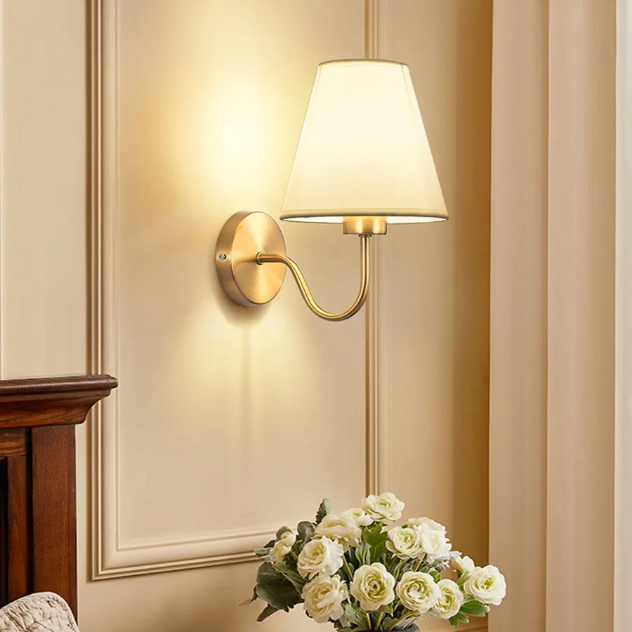 Gold Curved Arm Wall Sconce