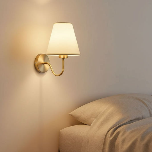 Gold Curved Arm Wall Sconce