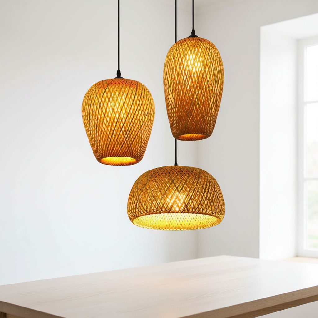 Woven Rattan Pendant Light